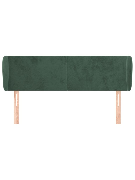 Čelo postele typu ušák tmavě zelené 147x23x78/88 cm samet