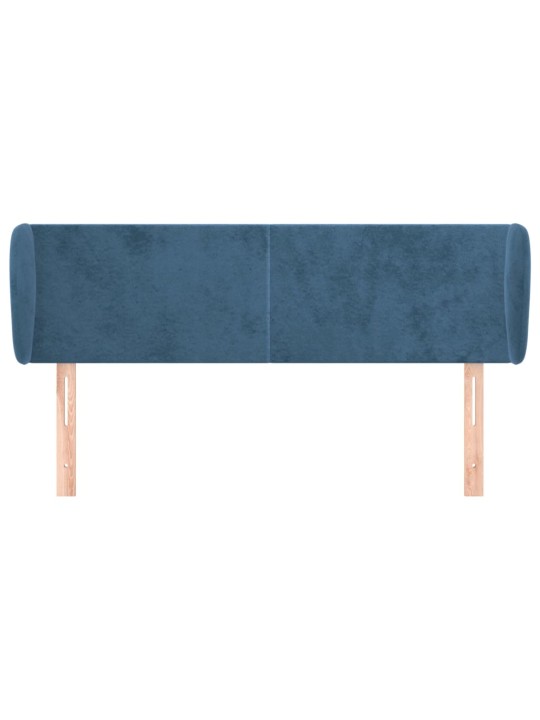 Čelo postele typu ušák tmavě modré 147x23x78/88 cm samet