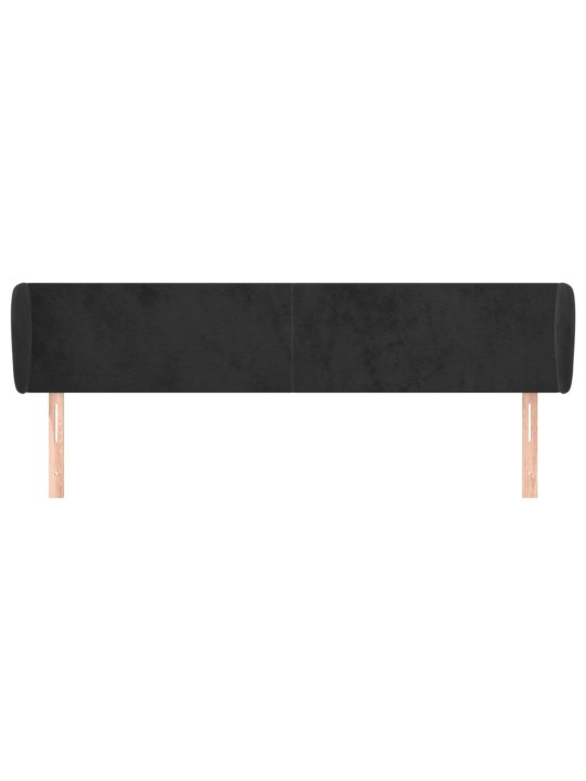 Čelo postele typu ušák černé 163x23x78/88 cm samet