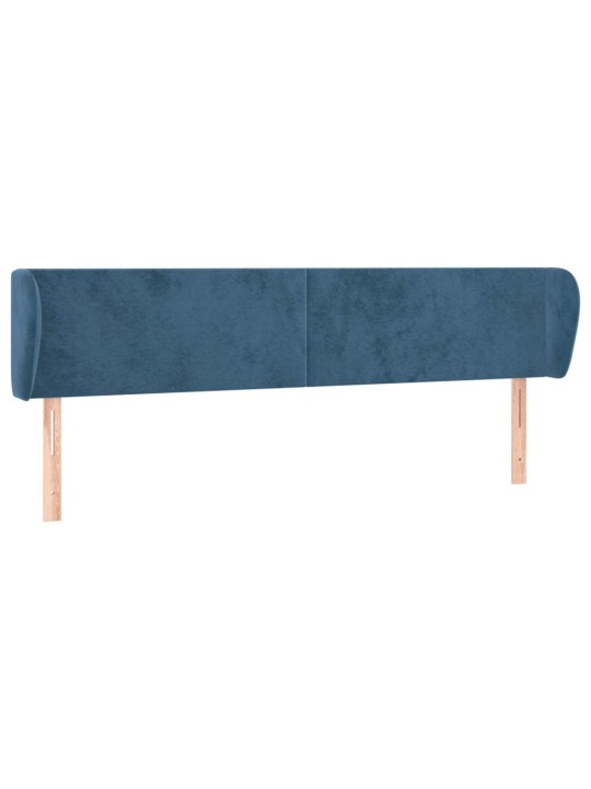Čelo postele typu ušák tmavě modré 163x23x78/88 cm samet