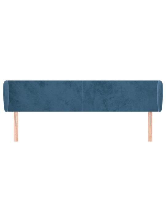 Čelo postele typu ušák tmavě modré 163x23x78/88 cm samet
