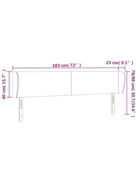 Čelo postele typu ušák tmavě zelené 183x23x78/88 cm samet