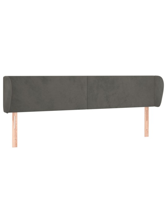 Čelo postele typu ušák tmavě šedé 203x23x78/88 cm samet