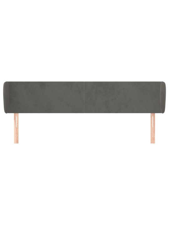 Čelo postele typu ušák tmavě šedé 203x23x78/88 cm samet