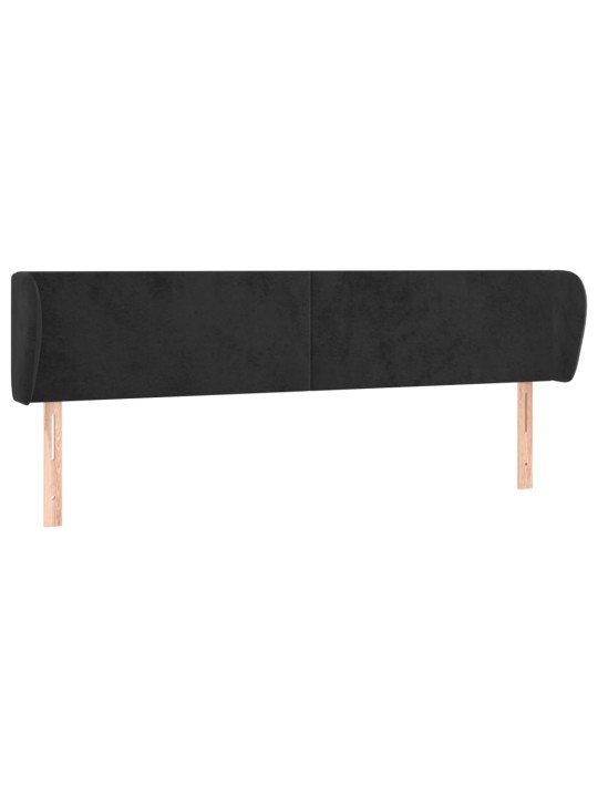 Čelo postele typu ušák černé 203x23x78/88 cm samet
