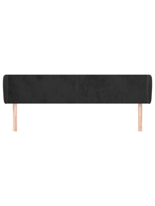 Čelo postele typu ušák černé 203x23x78/88 cm samet