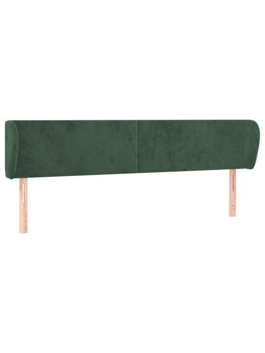 Čelo postele typu ušák tmavě zelené 203x23x78/88 cm samet