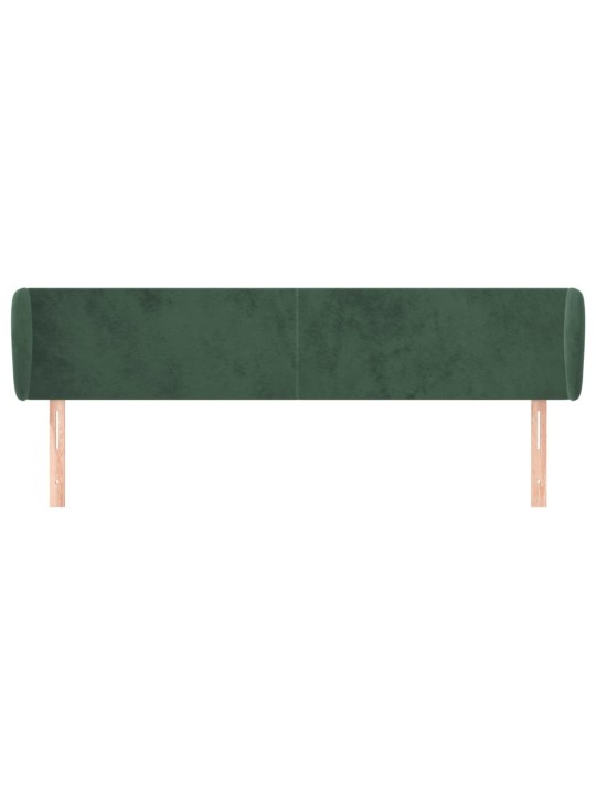 Čelo postele typu ušák tmavě zelené 203x23x78/88 cm samet