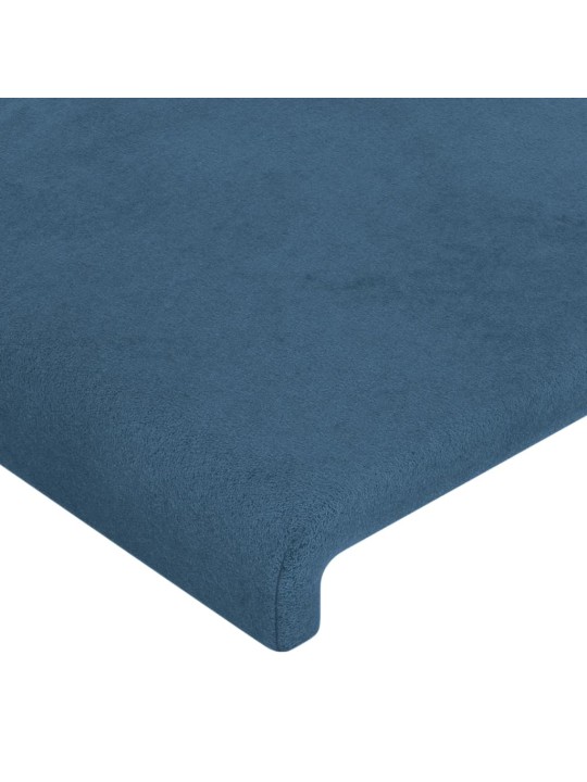 Čelo postele typu ušák tmavě modré 203x23x78/88 cm samet