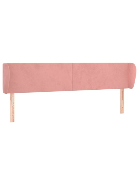 Čelo postele typu ušák růžová 203x23x78/88 cm samet
