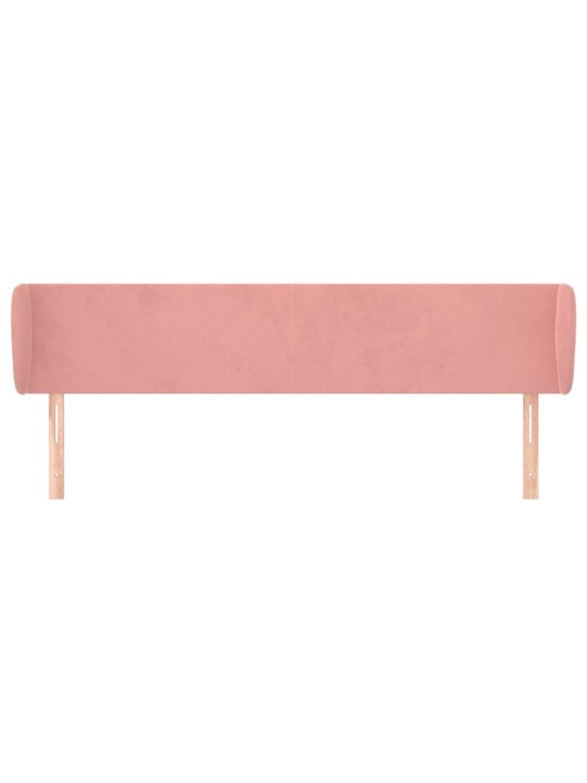 Čelo postele typu ušák růžová 203x23x78/88 cm samet