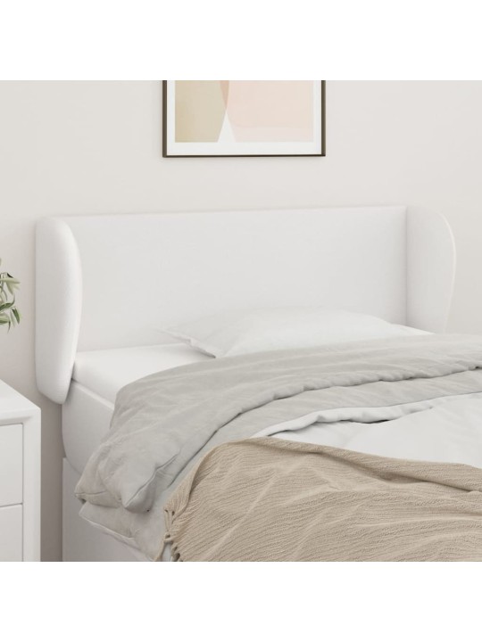 Čelo postele typu ušák bílá 83x23x78/88 cm umělá kůže