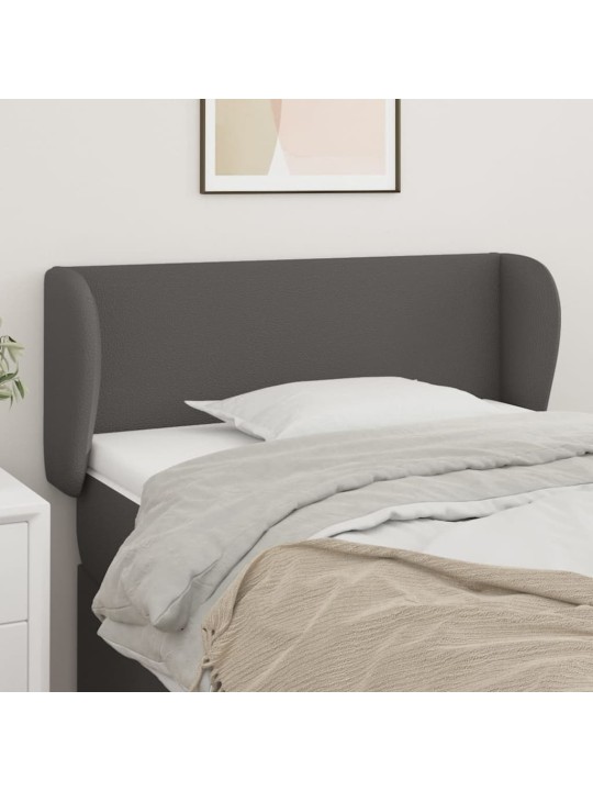 Čelo postele typu ušák šedá 93x23x78/88 cm umělá kůže