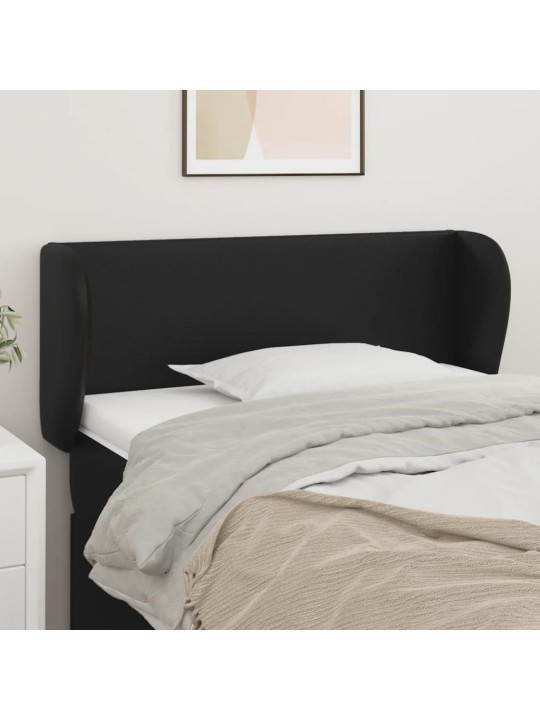 Čelo postele typu ušák černé 103x23x78/88 cm umělá kůže