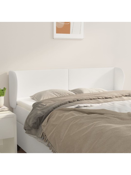 Čelo postele typu ušák bílá 147x23x78/88 cm umělá kůže
