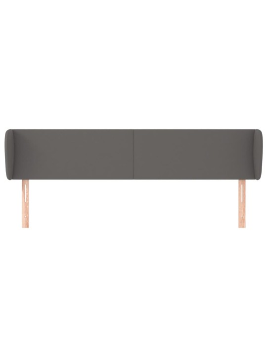 Čelo postele typu ušák šedá 183x23x78/88 cm umělá kůže