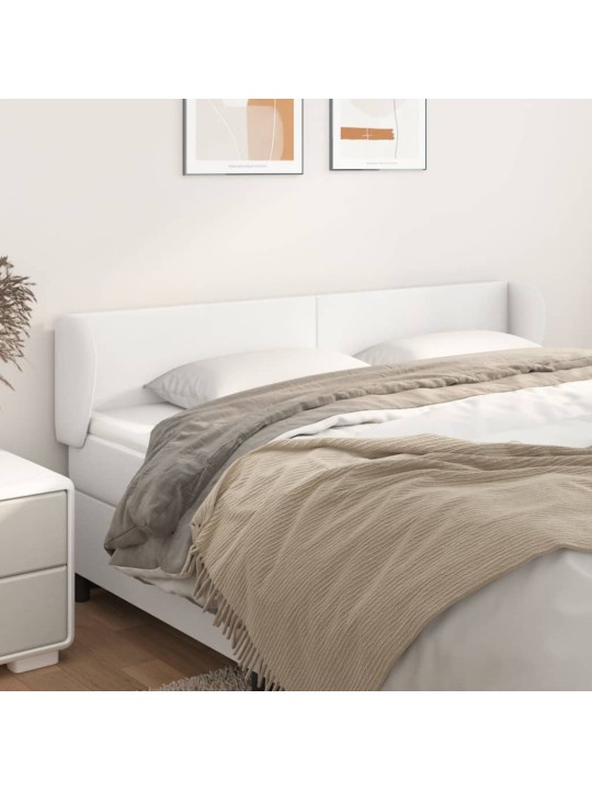 Čelo postele typu ušák bílá 203x23x78/88 cm umělá kůže