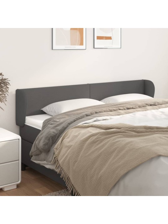 Čelo postele typu ušák šedá 203x23x78/88 cm umělá kůže