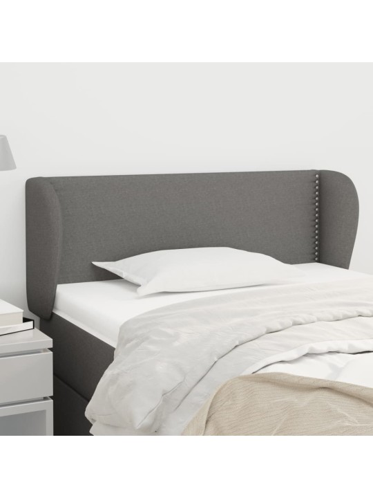 Čelo postele typu ušák tmavě šedé 83x23x78/88 cm textil