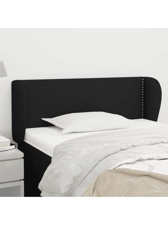 Čelo postele typu ušák černé 83x23x78/88 cm textil