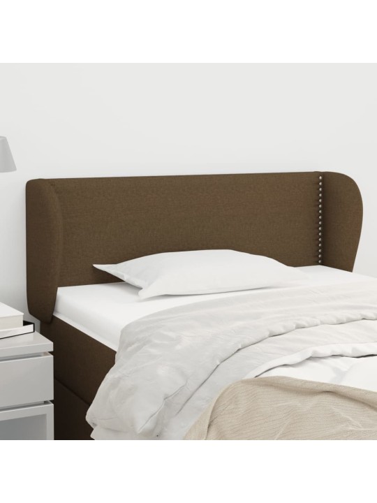 Čelo postele typu ušák tmavě hnědé 83x23x78/88 cm textil