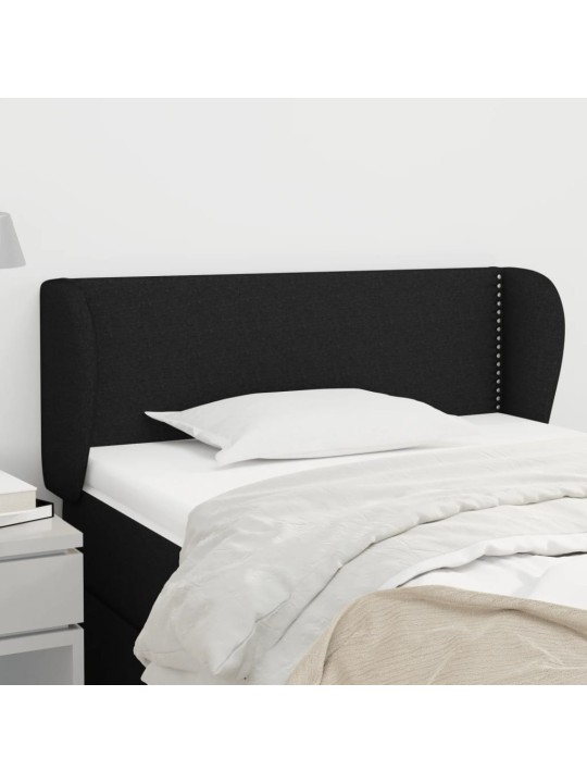 Čelo postele typu ušák černé 93x23x78/88 cm textil