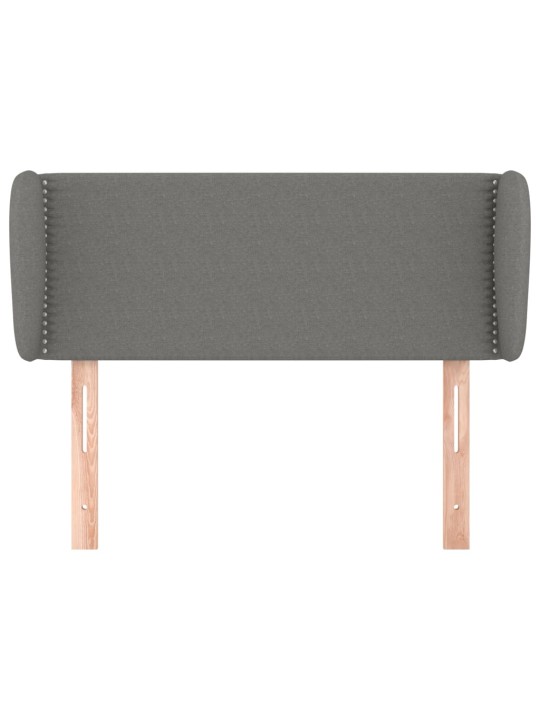 Čelo postele typu ušák tmavě šedé 103x23x78/88 cm textil