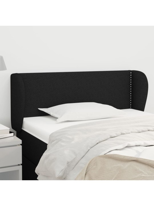Čelo postele typu ušák černé 103x23x78/88 cm textil