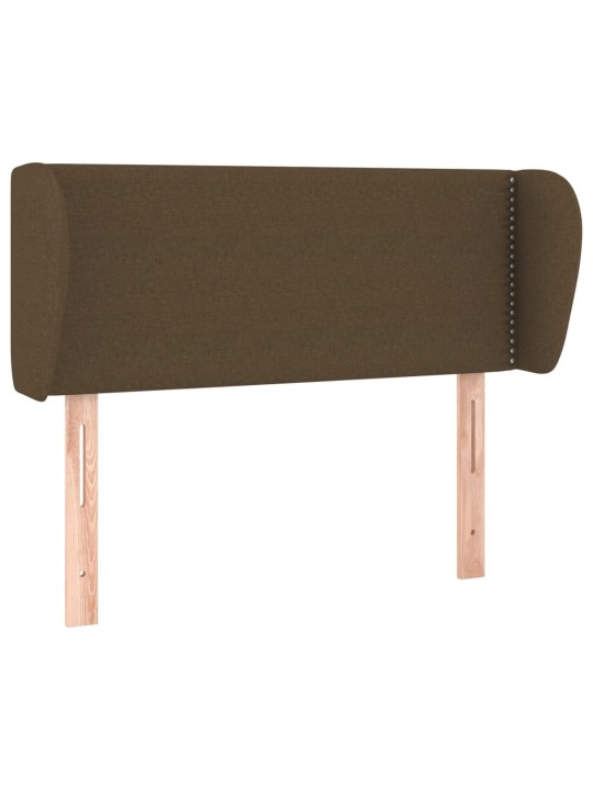 Čelo postele typu ušák tmavě hnědé 103x23x78/88 cm textil