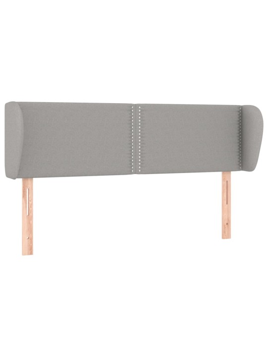 Čelo postele typu ušák světle šedé 147x23x78/88 cm textil