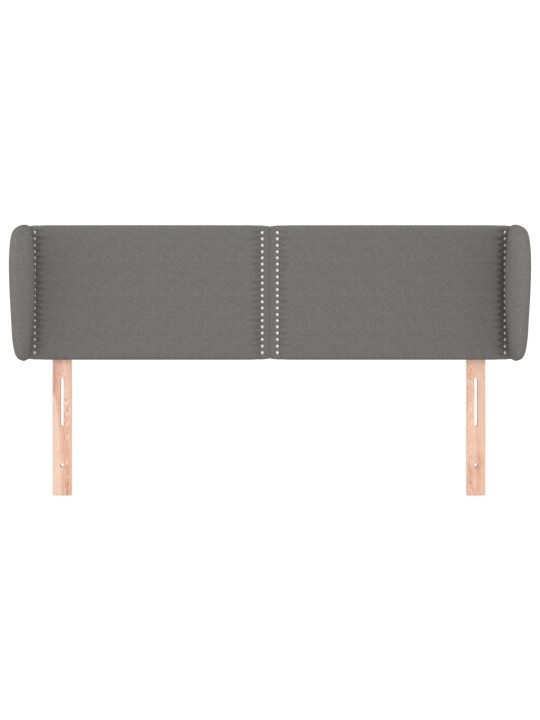 Čelo postele typu ušák tmavě šedé 147x23x78/88 cm textil