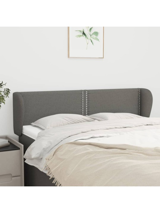 Čelo postele typu ušák tmavě šedé 147x23x78/88 cm textil
