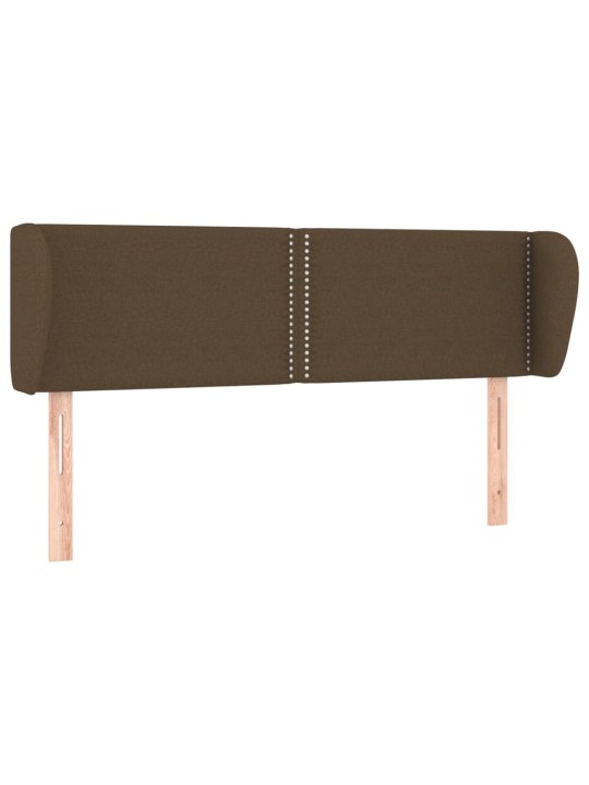 Čelo postele typu ušák tmavě hnědé 147x23x78/88 cm textil