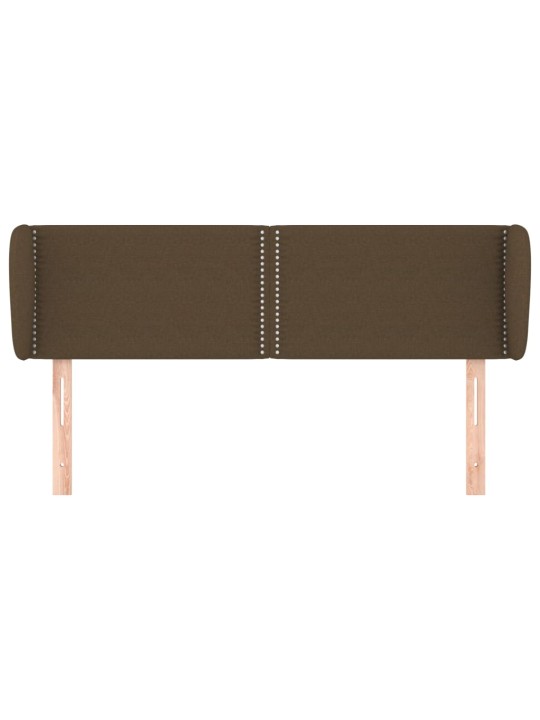 Čelo postele typu ušák tmavě hnědé 147x23x78/88 cm textil