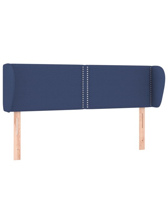 Čelo postele typu ušák modré 147x23x78/88 cm textil
