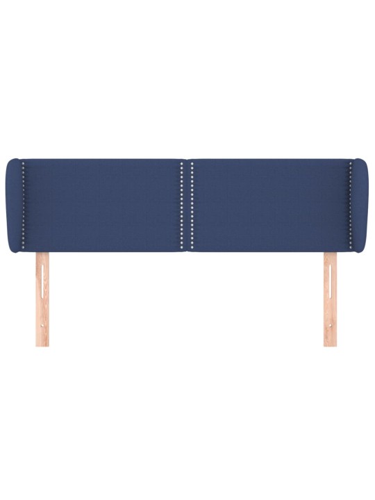 Čelo postele typu ušák modré 147x23x78/88 cm textil