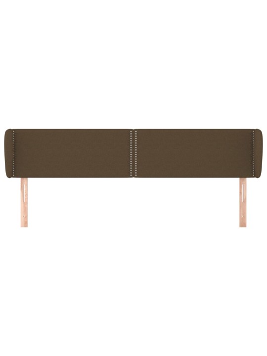Čelo postele typu ušák tmavě hnědé 163x23x78/88 cm textil