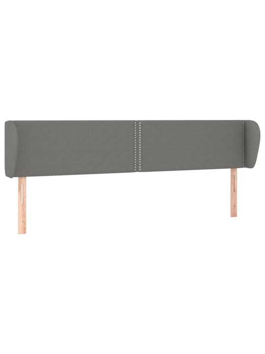 Čelo postele typu ušák tmavě šedé 183x23x78/88 cm textil