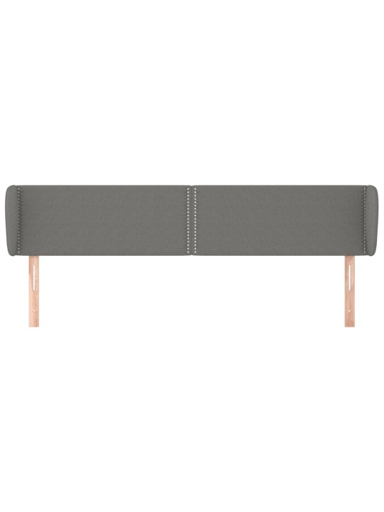 Čelo postele typu ušák tmavě šedé 183x23x78/88 cm textil