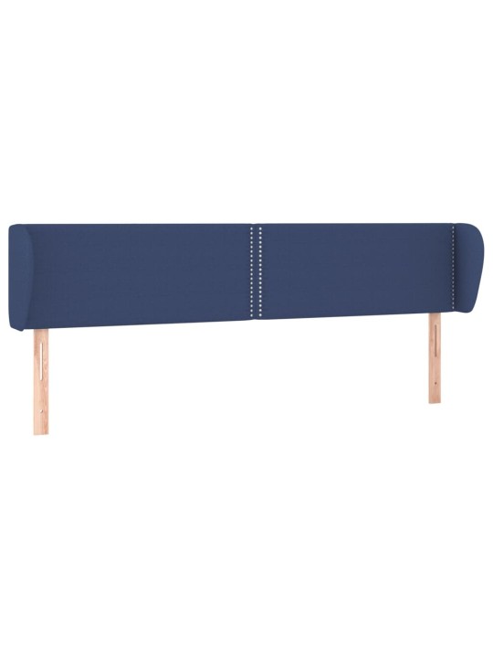Čelo postele typu ušák modré 183x23x78/88 cm textil