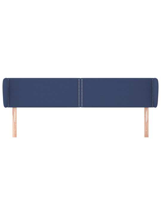 Čelo postele typu ušák modré 183x23x78/88 cm textil