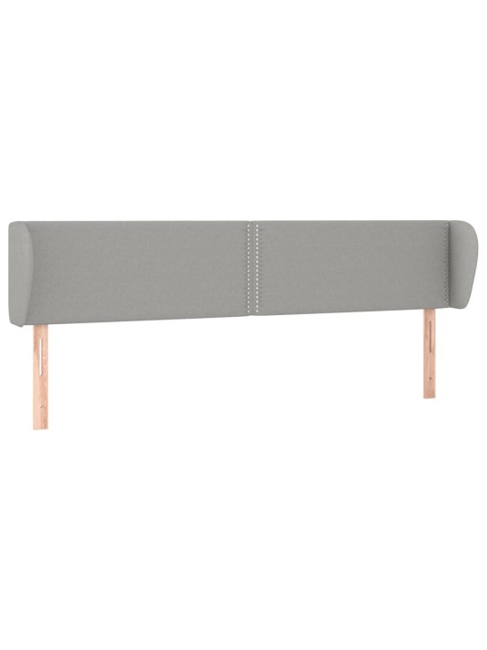 Čelo postele typu ušák světle šedé 203x23x78/88 cm textil
