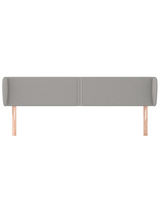 Čelo postele typu ušák světle šedé 203x23x78/88 cm textil