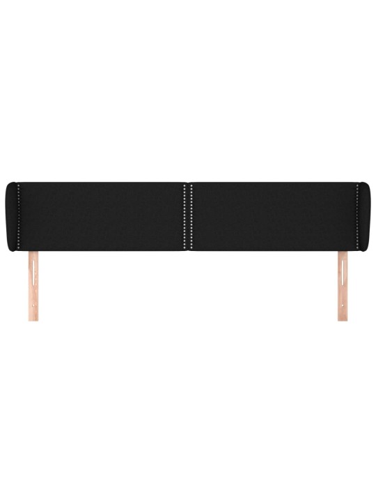 Čelo postele typu ušák černé 203x23x78/88 cm textil
