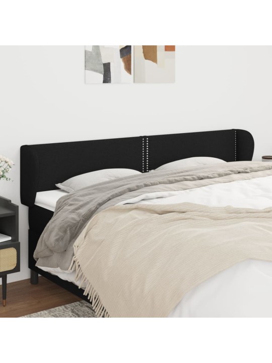 Čelo postele typu ušák černé 203x23x78/88 cm textil