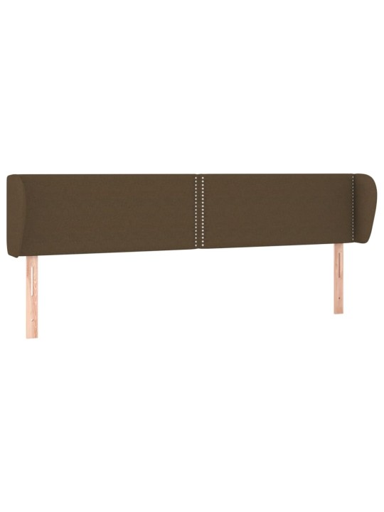 Čelo postele typu ušák tmavě hnědé 203x23x78/88 cm textil