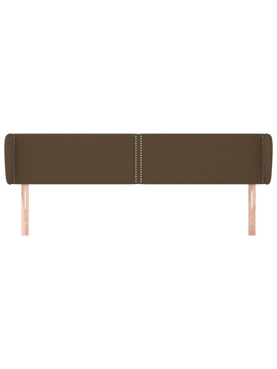 Čelo postele typu ušák tmavě hnědé 203x23x78/88 cm textil