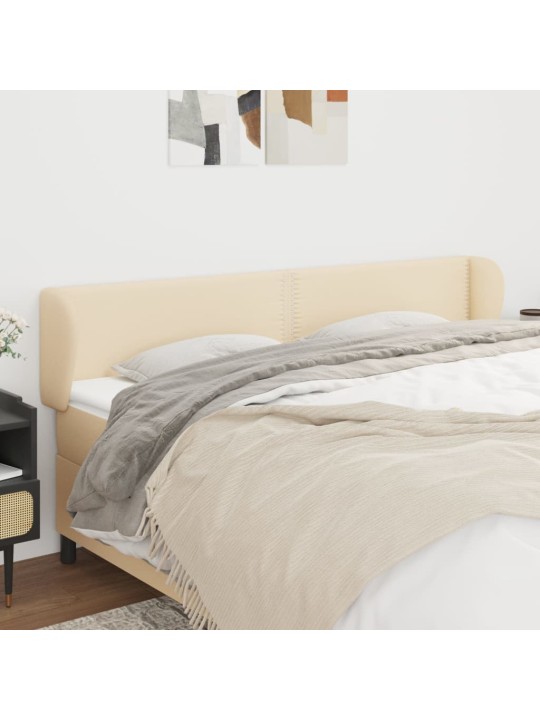 Čelo postele typu ušák krémové 203x23x78/88 cm textil