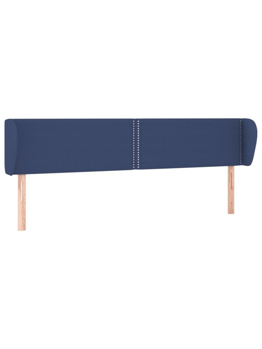 Čelo postele typu ušák modré 203x23x78/88 cm textil