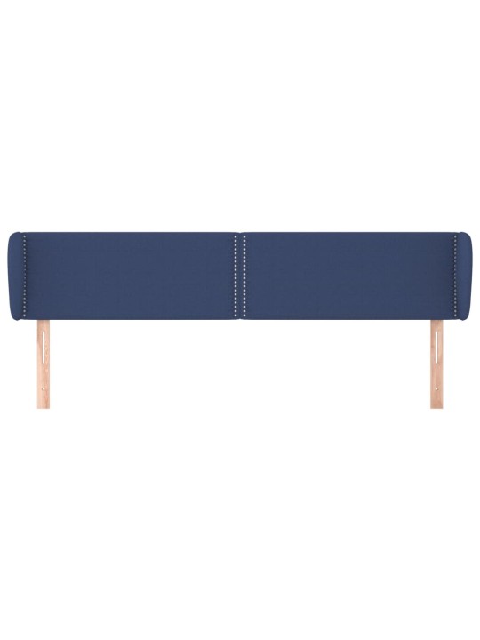 Čelo postele typu ušák modré 203x23x78/88 cm textil
